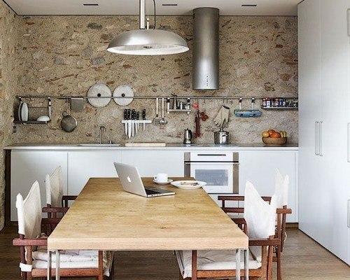 Рейлинги в интерьере кухни. 02