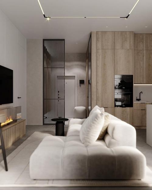 Стильный проект квартиры в сдержанный тонах. 03