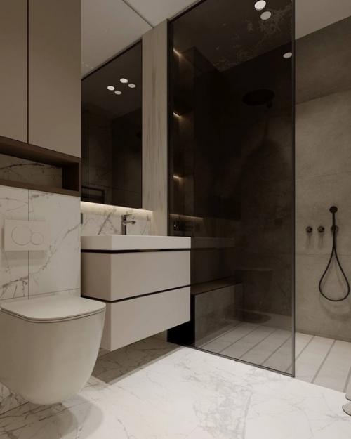 Проект 1-комнатной квартиры в бежевом цвете (38 кв. 09