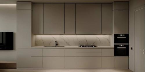 Проект 1-комнатной квартиры в бежевом цвете (38 кв. 02