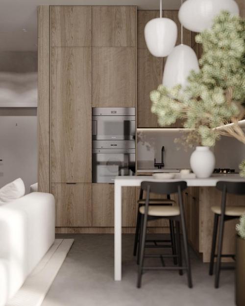 Стильный проект квартиры в сдержанный тонах. 01