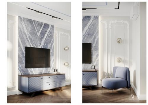 Данилова анастасия. Название проекта: Дизайн Интерьера Кухни - Гостиной - Прихожей в ЖК Парус г. Самара. 03