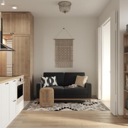 Проект маленькой 1-комнатной квартиры 30 кв. 01