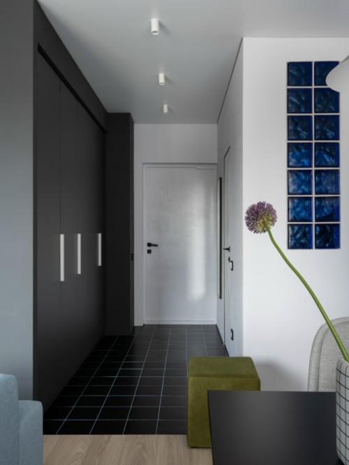 Интерьер квартиры - студии 34 м 2 (37 м 2 с балконом) в Санкт-петербурге. 09