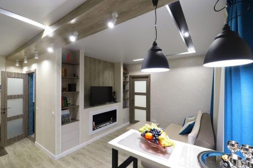 Дизайн кухни - гостиной в современном стиле. 04