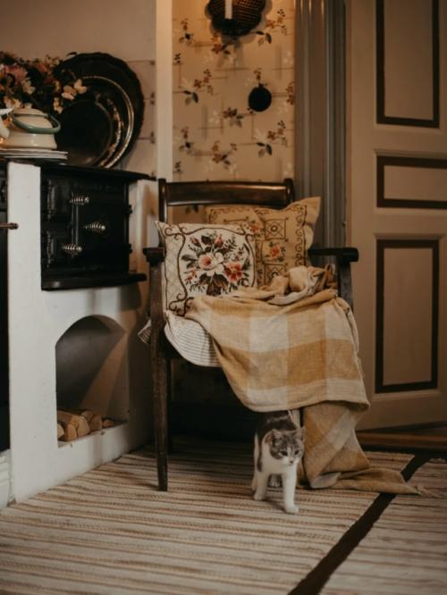 Скандинавский деревенский дом цвета мяты. 04