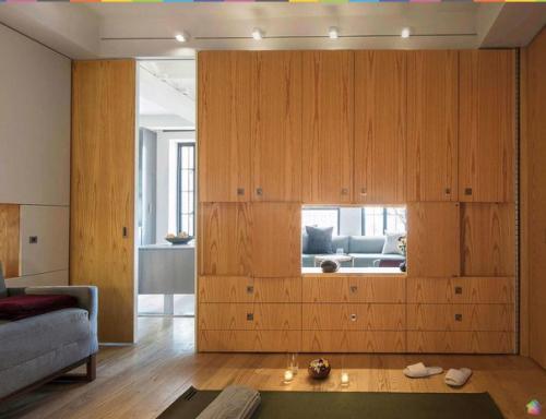 Интерьер студии с отделкой из дерева в Нью-йорке. 09