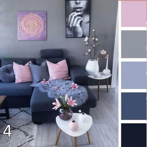 Сочетание розового и серого цветов в интерьере - стильное и элегантное решение, которое придаёт помещению нежность, уют и романтичность. 03