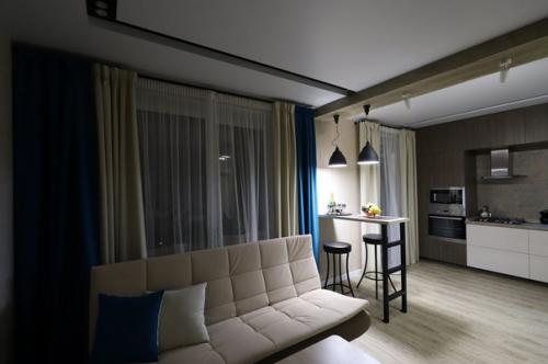 Дизайн кухни - гостиной в современном стиле. 03