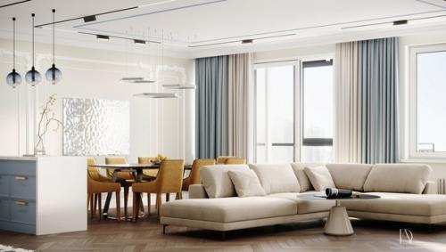 Данилова анастасия. Название проекта: Дизайн Интерьера Кухни - Гостиной - Прихожей в ЖК Парус г. Самара. 01