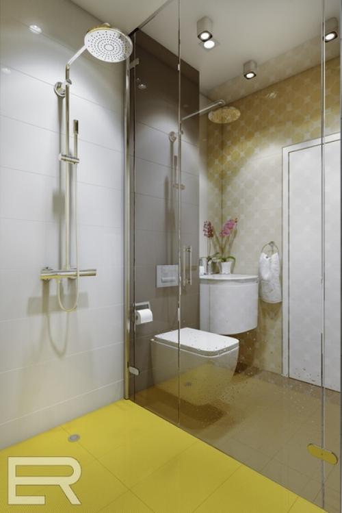 Небольшой гостевой санузел с душем. 03