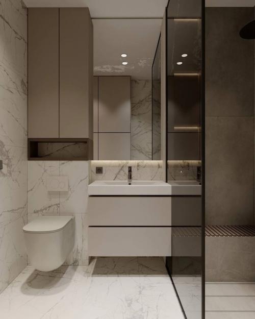 Проект 1-комнатной квартиры в бежевом цвете (38 кв. 08