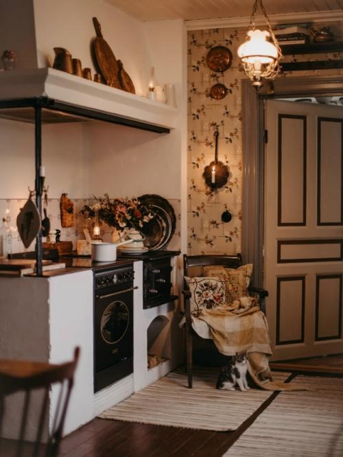 Скандинавский деревенский дом цвета мяты. 03