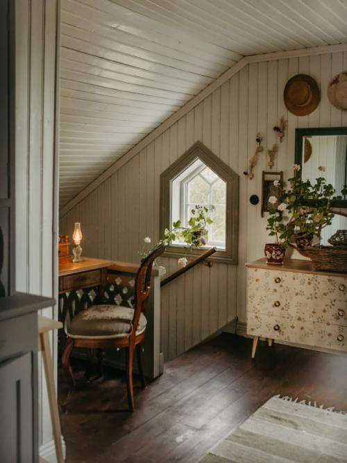 Скандинавский деревенский дом цвета мяты. 07