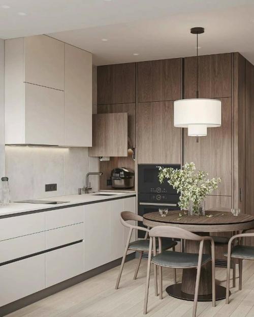 Интерьер уютной и функциональной кухни - гостиной площадью 12 кв. 01