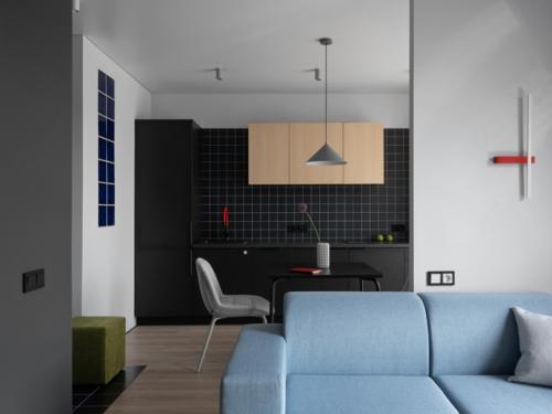 Интерьер квартиры - студии 34 м 2 (37 м 2 с балконом) в Санкт-петербурге.