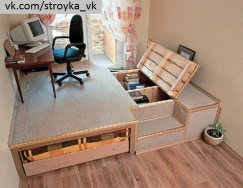 Подиум из фанеры в квартире. 02