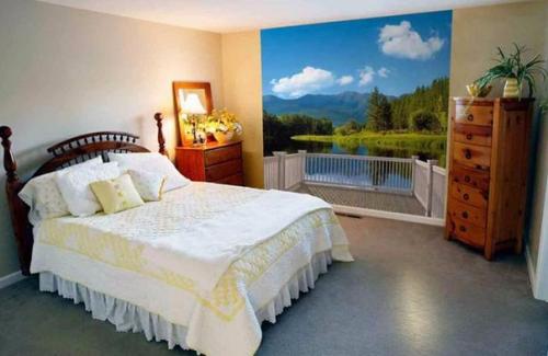 Дизайн спальни с фотообоями.