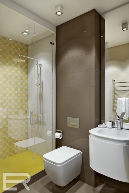 Небольшой гостевой санузел с душем. 01