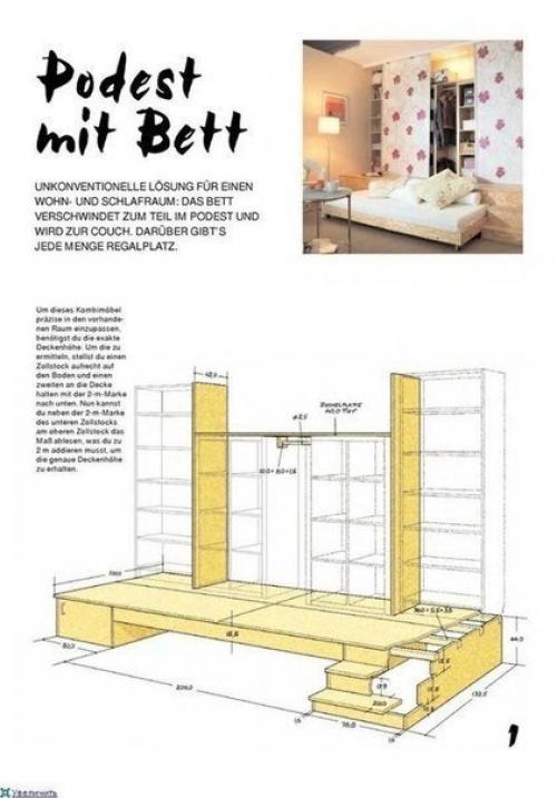 Три в одном: платяной шкаф, книжный шкаф и диван - кровать. 04