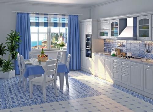 Сине - белый интерьер: Гжель. 01