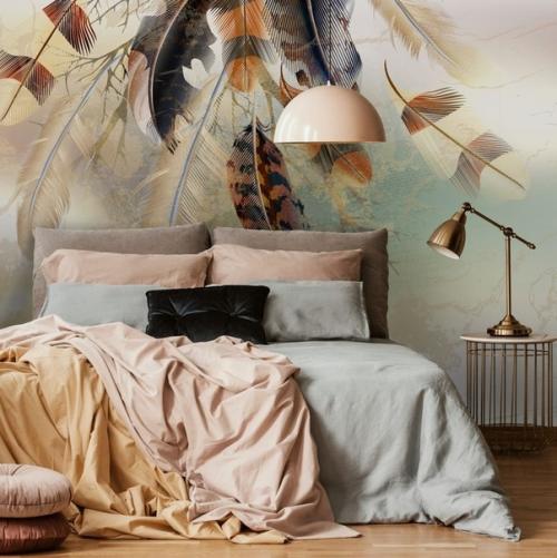 Перья в дизайне интерьера - свежий и неожиданный тренд. 03