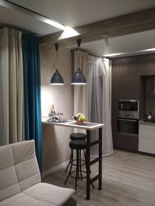 Дизайн кухни - гостиной в современном стиле. 06