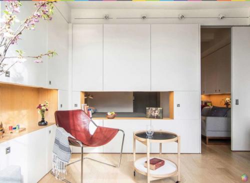 Интерьер студии с отделкой из дерева в Нью-йорке. 08