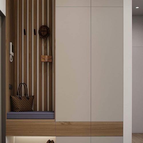 Интерьер кухни - гостиной площадью 20 м 2 с интересными цветовыми акцентами. 08