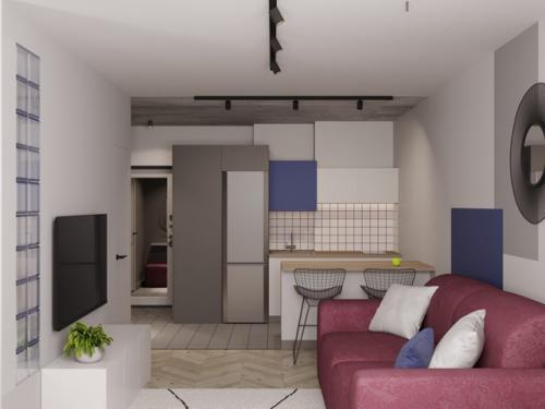 Проект квартиры 38 м 2 в ЖК Gusi - лебеди в Санкт-петербурге.  