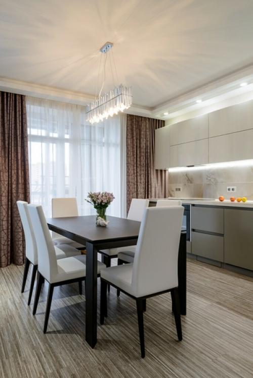 Дизайн кухни, объединенной с гостиной. 01