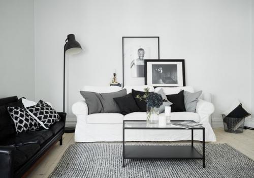 Изысканный монохромный интерьер в Гетеборге (74 кв. 03