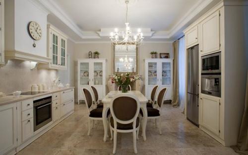 Кухня - столовая. Столовая, совмещенная с кухней - распространенный дизайнерский ход. 01