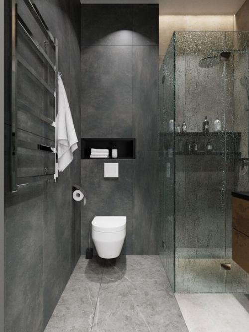 Как же круто выглядит темный дизайн, а особенно серое постельное белье. 07