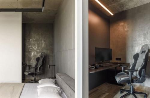 Современный брутальный интерьер квартиры - студии для молодого, креативного холостяка. 05