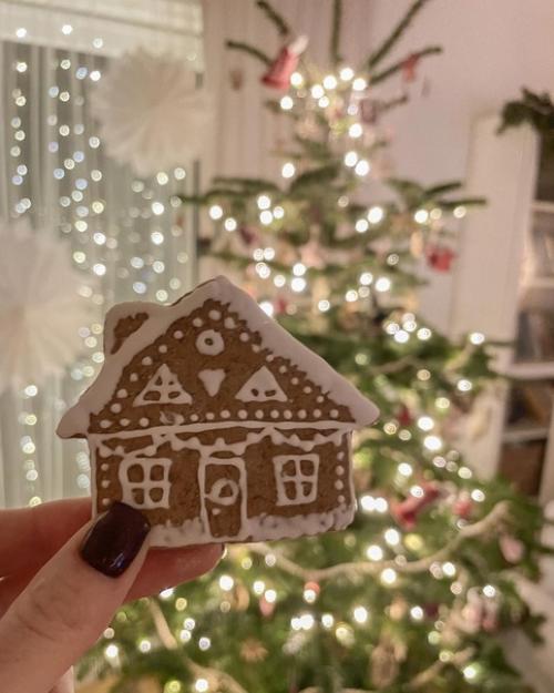 Зимнее настроение в интерьере дома с декором в виде больших звезд, спальней украшенной гирляндой и ванной комнатой с окном до пола. 04