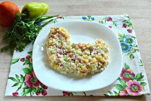 Новогодний салат Петушок. 07