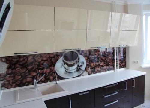 Фартук для кухни из стекла. 08