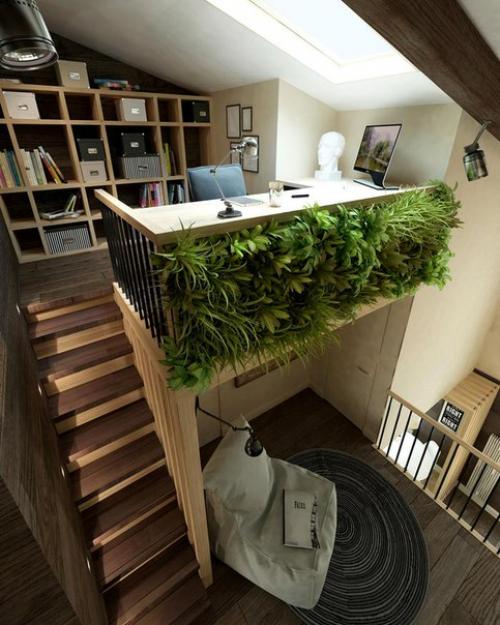 Эта двухуровневая квартира примечательна не только стильным и уютным дизайном, но и оригинальным способом озеленения. 01