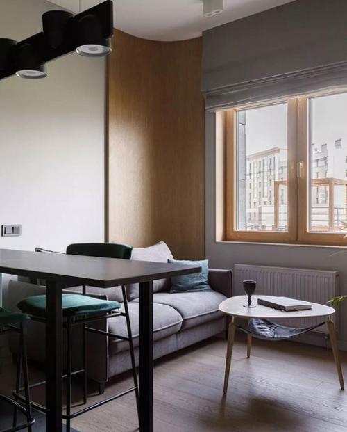 Лаконичный интерьер однокомнатной квартиры. 02