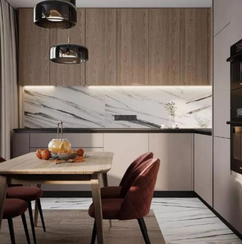 Создание светлого и теплого интерьера - идеальное решение для современной кухни - гостиной. 04