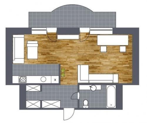 Квартирa - студия, 52 кв. 09