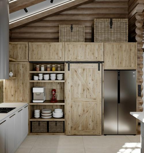 Проект загородного дома из оцилиндрованного бруса в московской области, площадь 172 кв. 03