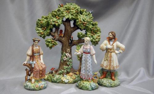 Ярославская майолика?   Роспись по керамике в традициях русского рисованного лубка, основанная на переработке архаичной скульптуры. 04