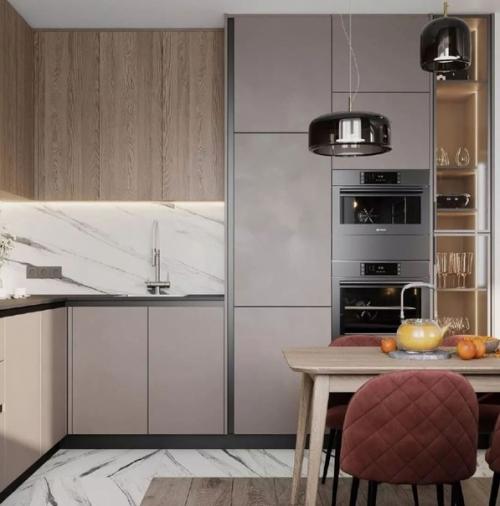 Создание светлого и теплого интерьера - идеальное решение для современной кухни - гостиной. 05