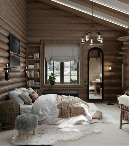 Проект загородного дома из оцилиндрованного бруса в московской области, площадь 172 кв. 01