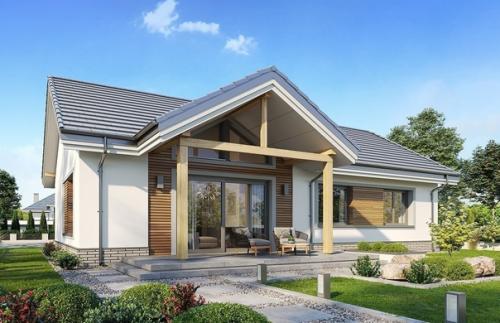 Эскизный проект одноэтажной виллы с террасой. 01