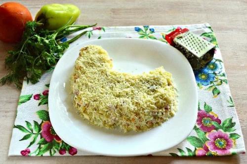 Новогодний салат Петушок. 08