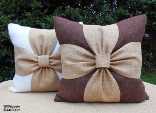 Декоративные подушки с бантиками. 07