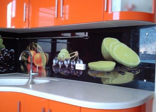 Фартук для кухни из стекла. 05